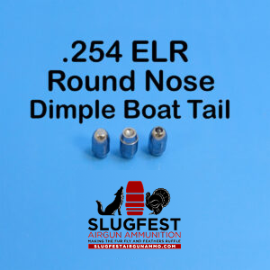 254 ELR ROUND NOSE DBT (Dimple Boat Tail) (25 Caliber Slugs) – HP/Solid Point (44 to 85 Grains) 100 count