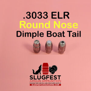 3033 ELR DBT (Dimple Boat Tail) BASE 30 Caliber Slugs – HP/Solid Nose (70 to 110 Grains) 100 count